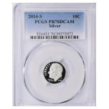2014-S Roosevelt Dime SILVER PCGS Proof-70 DCAM