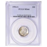 1954-S Roosevelt Dime PCGS MS-66 (Toned)