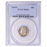 1954-S Roosevelt Dime PCGS MS-66 (Toned)