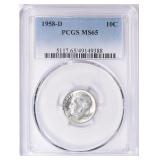 1958-D Roosevelt Dime PCGS MS-65