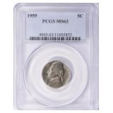 1959 Jefferson Nickel PCGS MS-63