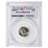 2005-P Roosevelt Dime Satin Finish PCGS MS-67 FB