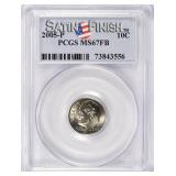 2005-P Roosevelt Dime Satin Finish PCGS MS-67 FB