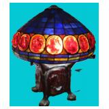 Arts & Crafts Stained and Leaded Glass Lamp !