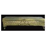 Gold Tone Jewelry Box, Glass Top