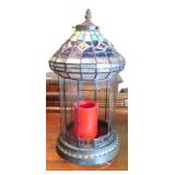 Leaded and Stained Glass Candle Holder