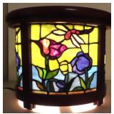 10'x12' Stained and Leaded Glass Drum Lamp