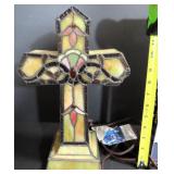 Lighted Stained & Leaded Glass Cross
