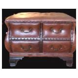 Faux Leather Ottoman with 8 Drawers