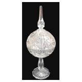 Crystal Footed Candy Dish with Lid