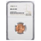 1950-D Lincoln Cent NGC MS-65 RD