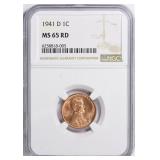 1941-D Lincoln Cent NGC MS-65 RD