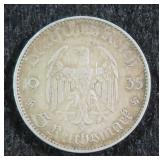 1935 SILVER Germany 3rd Reich 5 Reichsmark Church