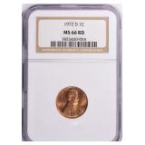1972-D Lincoln Cent NGC MS-66 RD