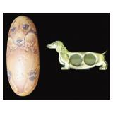 (2) Weiner Dogs incl. Painted Rock and Frame