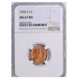 $11,500 Guide Value: 1930-S One Cent NGC MS-67 RD