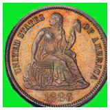 1886 Seated Liberty Dime NGC Proof-67 (Toned)