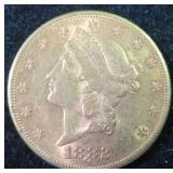 GOLD 1882-S $20 Double Eagle