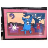 Blue Dog George Rodrigue Waiting For My TV Dinner