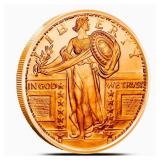 TWO (2) Standing Liberty One Ounce Copper Rounds