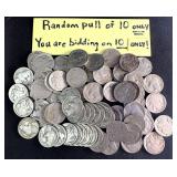 TEN (10) Buffalo Nickels Randomly Pulled from the