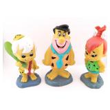 (3) Hard Rubber The Flintstones Vintage Figures