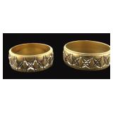 14KT Gold Wedding Bands Total Weight 9.8 Grams