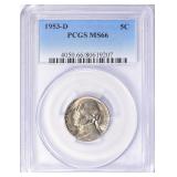 1953-D Jefferson Nickel PCGS MS-66