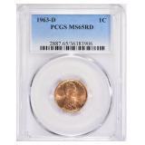1963-D Lincoln Cent PCGS MS-65 RD