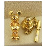 Mickey Mouse Tie Tack, No Precious Metal Content