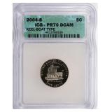 2004-S Jefferson Nickel Keel Boat ICG Proof70 DCAM