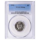 1956 Jefferson Nickel PCGS MS-66