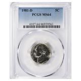 1981-D Jefferson Nickel PCGS MS-64