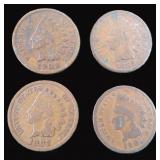 Four (4) Indian Head Cents