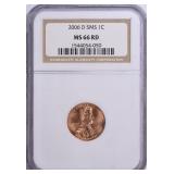 2006-D Lincoln Cent SMS NGC MS-66 RD