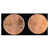 TWO (2) Copper Bullion Rounds