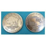(2) 1996 Des Moines Iowa Coin Club 2' Medals
