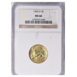 1945-D Jefferson Nickel NGC MS-66