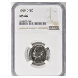 1969-D Jefferson Nickel NGC MS-66