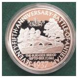 Silver Plated Copper Antietam Half Dollar Replica