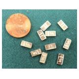 TEN (10) Five GRAINS Silver Bars and a Linclon