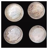 Four (4) Silver Roosevelt Dimes