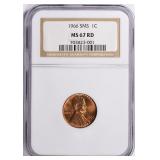 1966 Lincoln Cent SMS NGC MS-67 RD