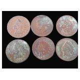 Six (6) Indian Head Cents