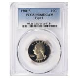 1981-S Roosevelt Dime Type 1 PCGS Proof-68 DCAM