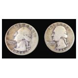 TWO (2) Silver Washington Quarters