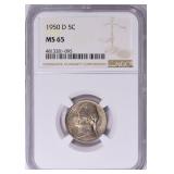 1950-D Jefferson Nickel NGC MS-65 (Toned)