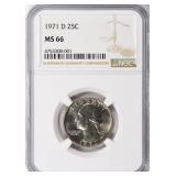 1971-D Washington Quarter NGC MS-66