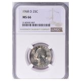 1968-D Washington Quarter NGC MS-66