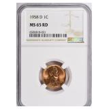 1958-D Lincoln Cent NGC MS-65 RD